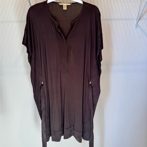 Diane von Furstenberg Brown Silk Blend Kaftan Dress